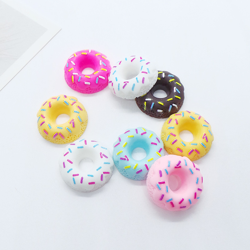 (Pack 500) Resin Material Simulation Donut Accessories Diy Cream Glue Phone Case Patch Slime Filler