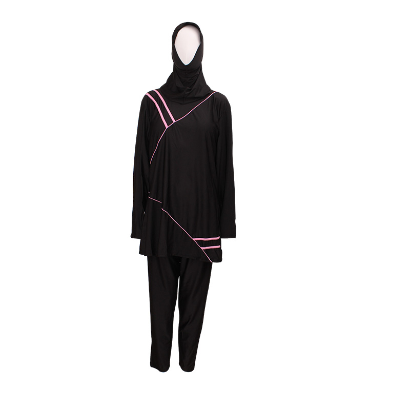 Custom New Long Sleeves And Pants In The Middle East Conservative Swimsuit Hui Foreign Single Cover Meat Covered Sun Protection Muslim Swimsuit Women Three-Piece Separate Cross-Border Arab Islamic Muslim Swimsuit Foreign Trade Manufacturers Wholesale