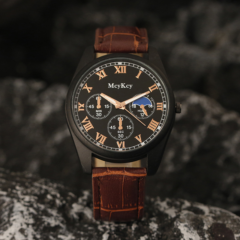 McyKcy品牌手表厂家批发跨境外贸石英表双历防水男士手表抖音男表外贸新款手表定制加工详情3