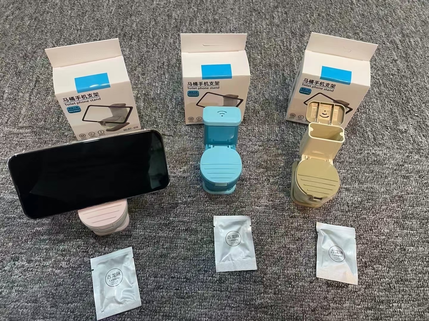 创意马桶支架手机平板通用带香薰马卡龙色 桌面摆件追剧网课手机支架  详情8