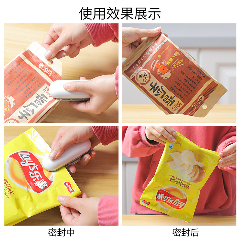 Mini hand pressure food and snack bag sealing machine