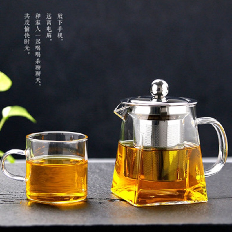 家用高硼硅玻璃泡茶壶茶杯套装不锈钢过滤分茶器冲煮茶功夫茶具详情2