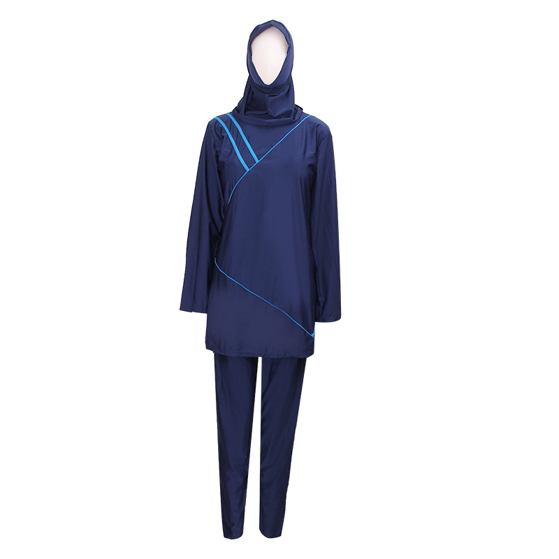 Custom New Long Sleeves And Pants In The Middle East Conservative Swimsuit Hui Foreign Single Cover Meat Covered Sun Protection Muslim Swimsuit Women Three-Piece Separate Cross-Border Arab Islamic Muslim Swimsuit Foreign Trade Manufacturers Wholesale Specification drawing