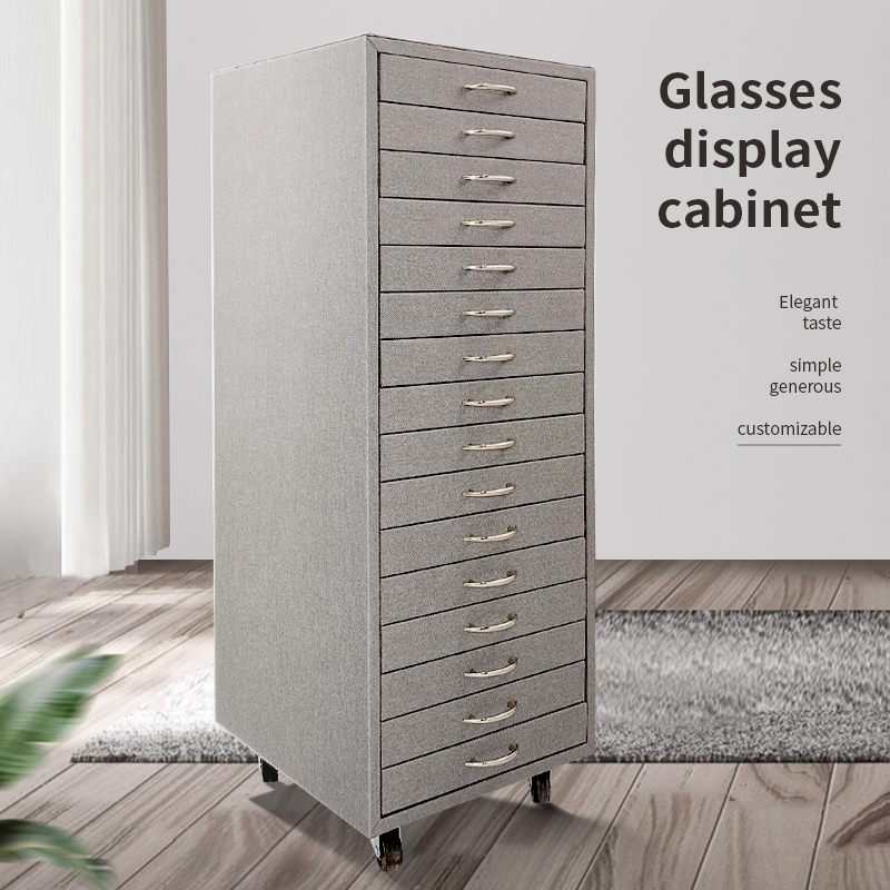 192 pairs of optical glasses 156 pairs of sunglasses gray wear resistant leather glasses sample display cabinet thumbnail