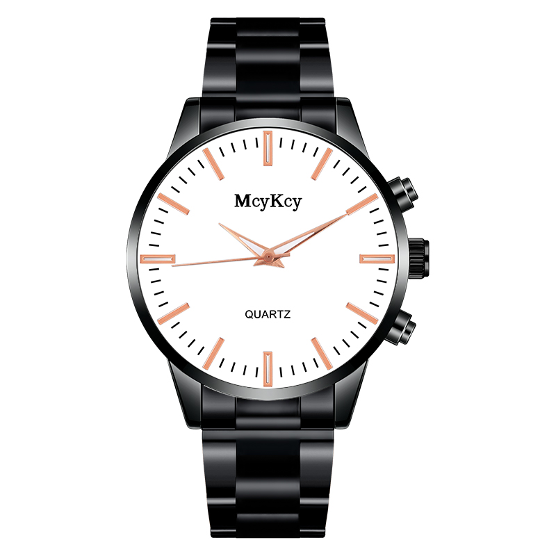 Factory direct business three eyes steel belt watches foreign trade spot watches men's quartz watches gifts men's watches wholesale McyKcy brand watches custom stall supply