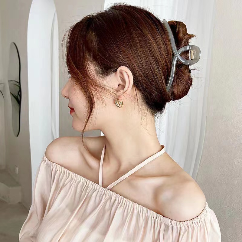 New Moorlandee Korean Jumbo grip Jello-colored back hair clip girly shark clip full figure