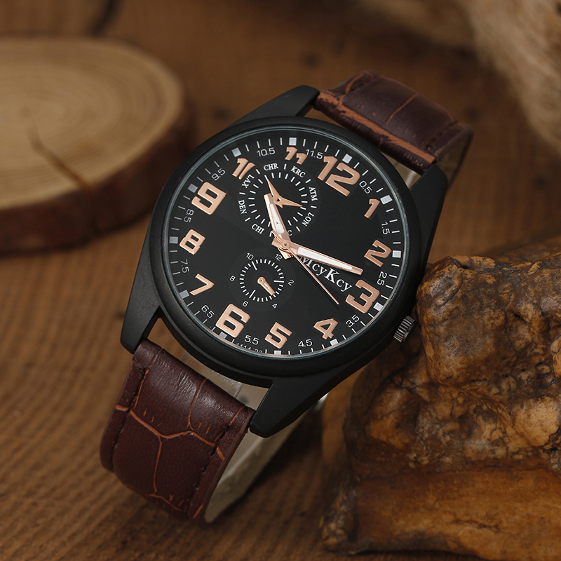 Low price! Spot watch manufacturers wholesale cross-border foreign trade quartz watch double calendar waterproof men's watch Tiktok men's watch foreign trade new watch custom processing