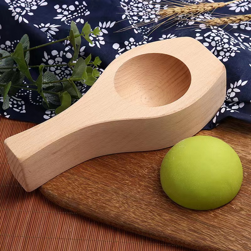Patterned mold for red bean paste buns and steamed buns, deepened beech wood wooden hollow mold with concave bottom and hollow surface, deepened round wood mold, red bean paste buns, Suzhou-style mooncakes, egg yolk pastries, green rice balls mold, mung bean cake model, printed single-hole noodle mold. pic 10