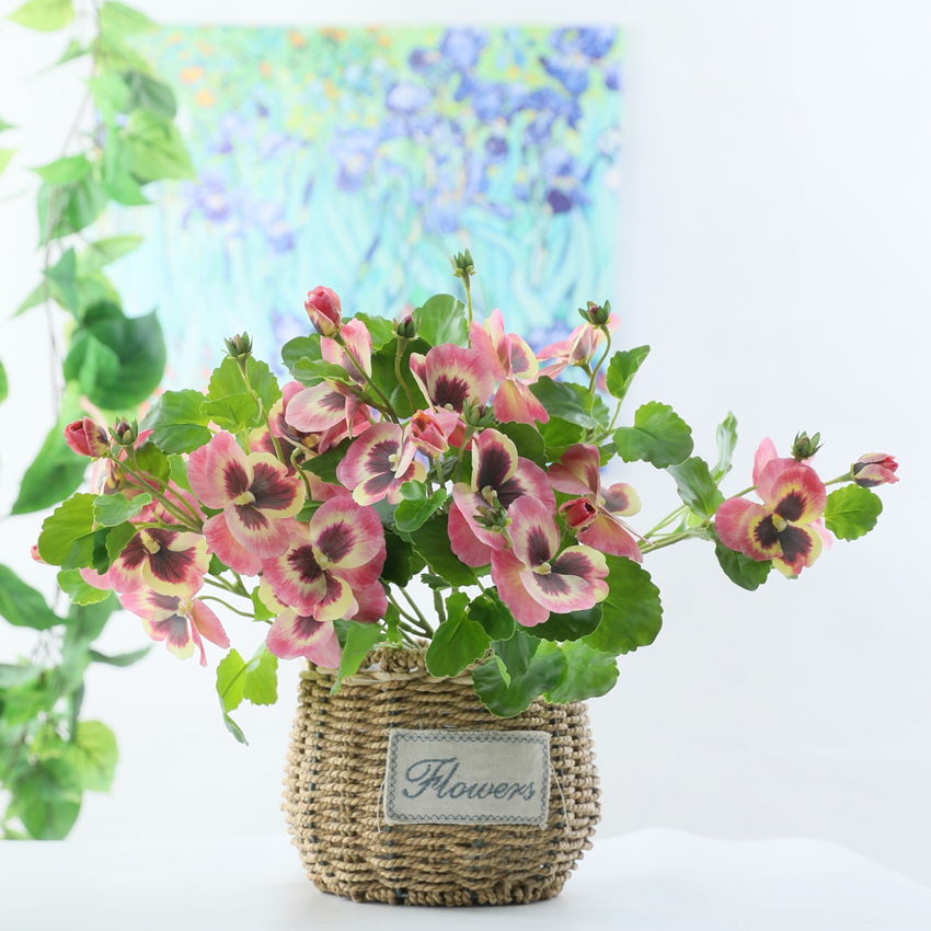 仿真花3D胶布三色堇假花家居装饰盆栽种植高档花材 PG8092 三色堇 3D胶布详情5