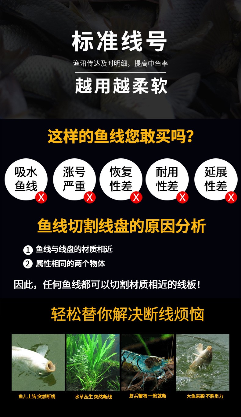厂家供应4编500米绿色大力马PE编织线 海钓 路亚大力马PE编织线详情2