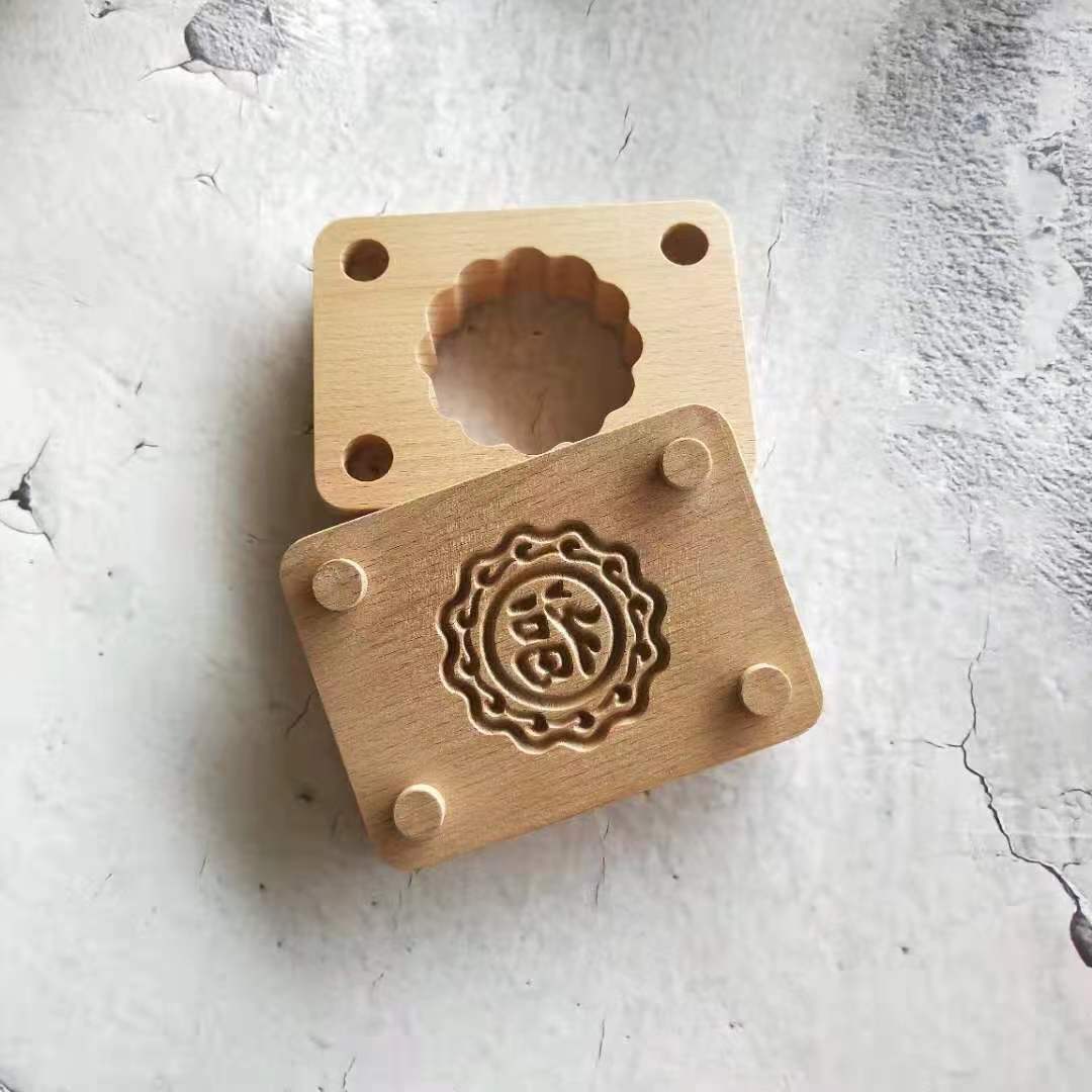 Wooden Double-Layer Mooncake Mold Various Kinds Of Baking Pastry Utensils Diy Baking Tools Chinese Pastry Mold Packaging Box Hawthorn Cake Ice Skin Mooncake Traditional Steamed Ice Skin Baked Chinese Pastry Round Cantonese Egg Yolk Bean Paste Cake Specification drawing