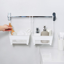Hanging bathroom toiletry storage basket
