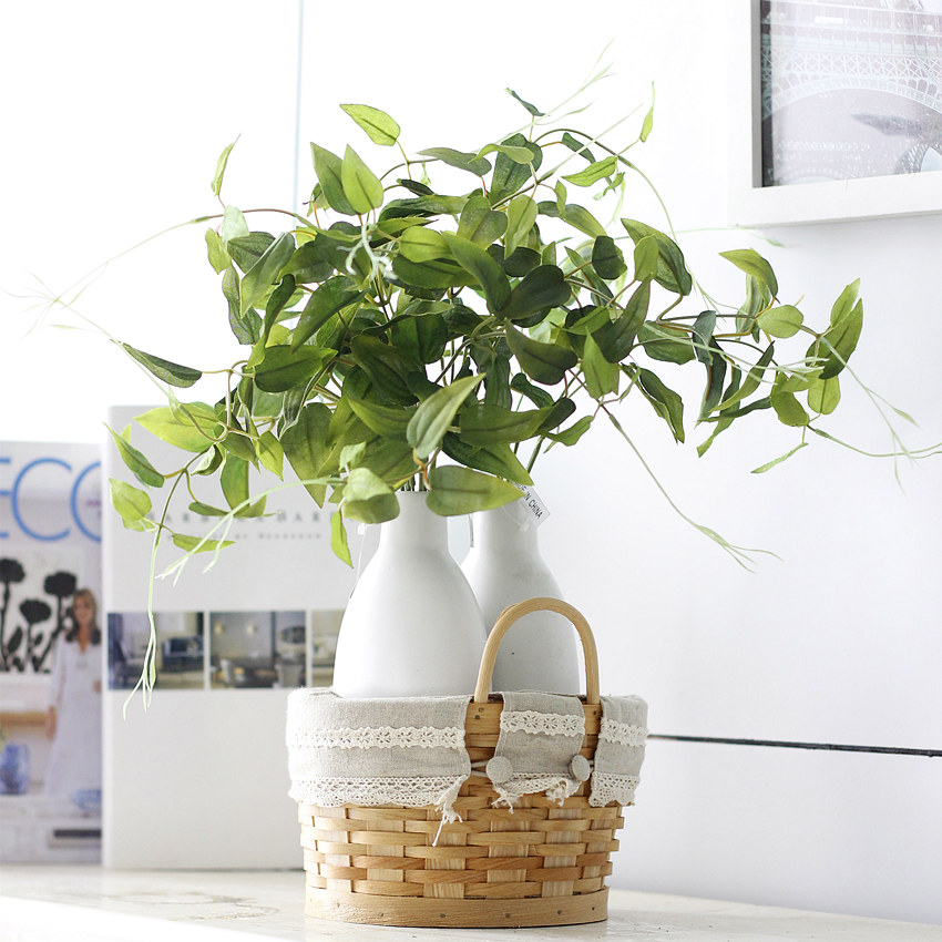 Artificial flower home accessories: 5-branch acacia leaf flower arrangement, Yiwu artificial flower wholesale LF073 Acacia leaf bouquet pic 3