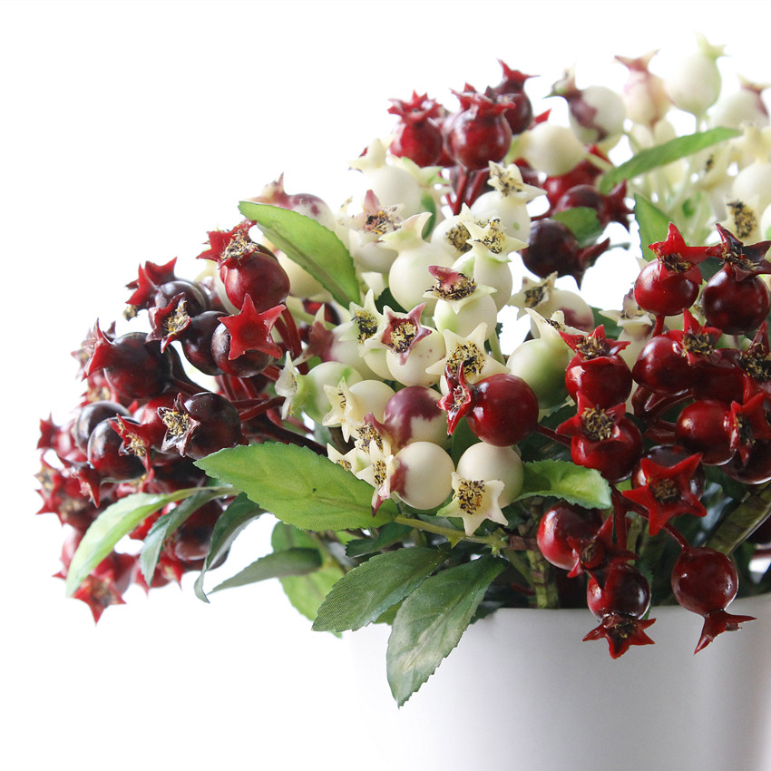 Artificial fruit berries, Christmas fruit, small pomegranate decorative floral accessories, wholesale of artificial flowers, leaves with glue, JWG1254A, small pomegranate berries pic 6