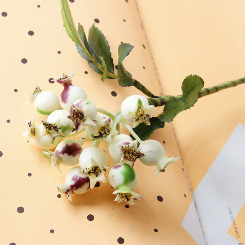 Artificial fruit berries, Christmas fruit, small pomegranate decorative floral accessories, wholesale of artificial flowers, leaves with glue, JWG1254A, small pomegranate berries pic 2