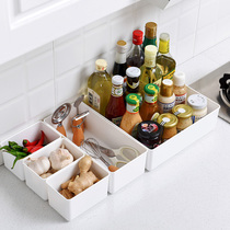 Drawer division storage box Student dormitory desktop cosmetics division box Kitchen cabinet seasoning organizer box