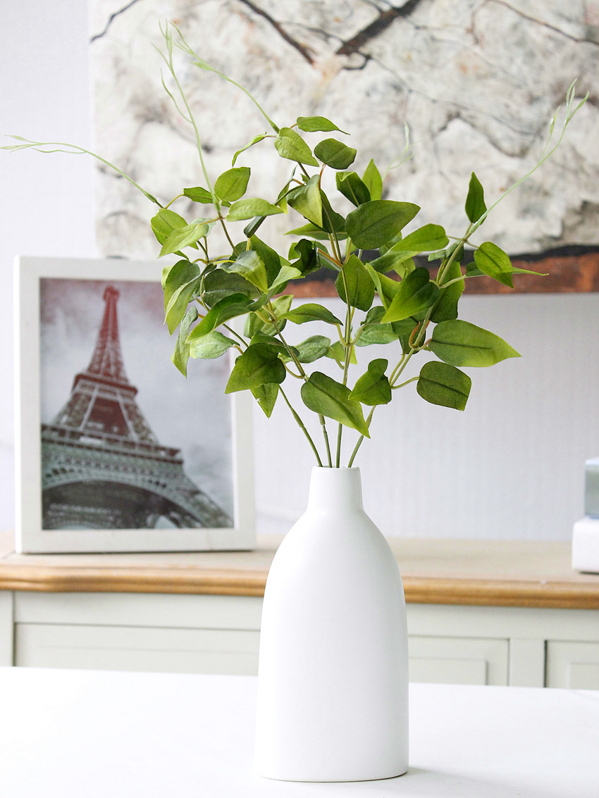 Artificial flower home accessories: 5-branch acacia leaf flower arrangement, Yiwu artificial flower wholesale LF073 Acacia leaf bouquet pic 4