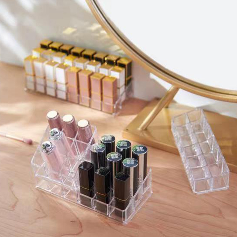 Lipstick storage box Doge Wind lip glaze storage rack Internet Red transparent desktop lipstick box organizer Application Scenario