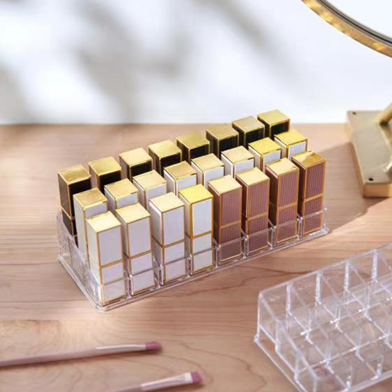 Lipstick storage box Doge Wind lip glaze storage rack Internet Red transparent desktop lipstick box organizer Specification drawing