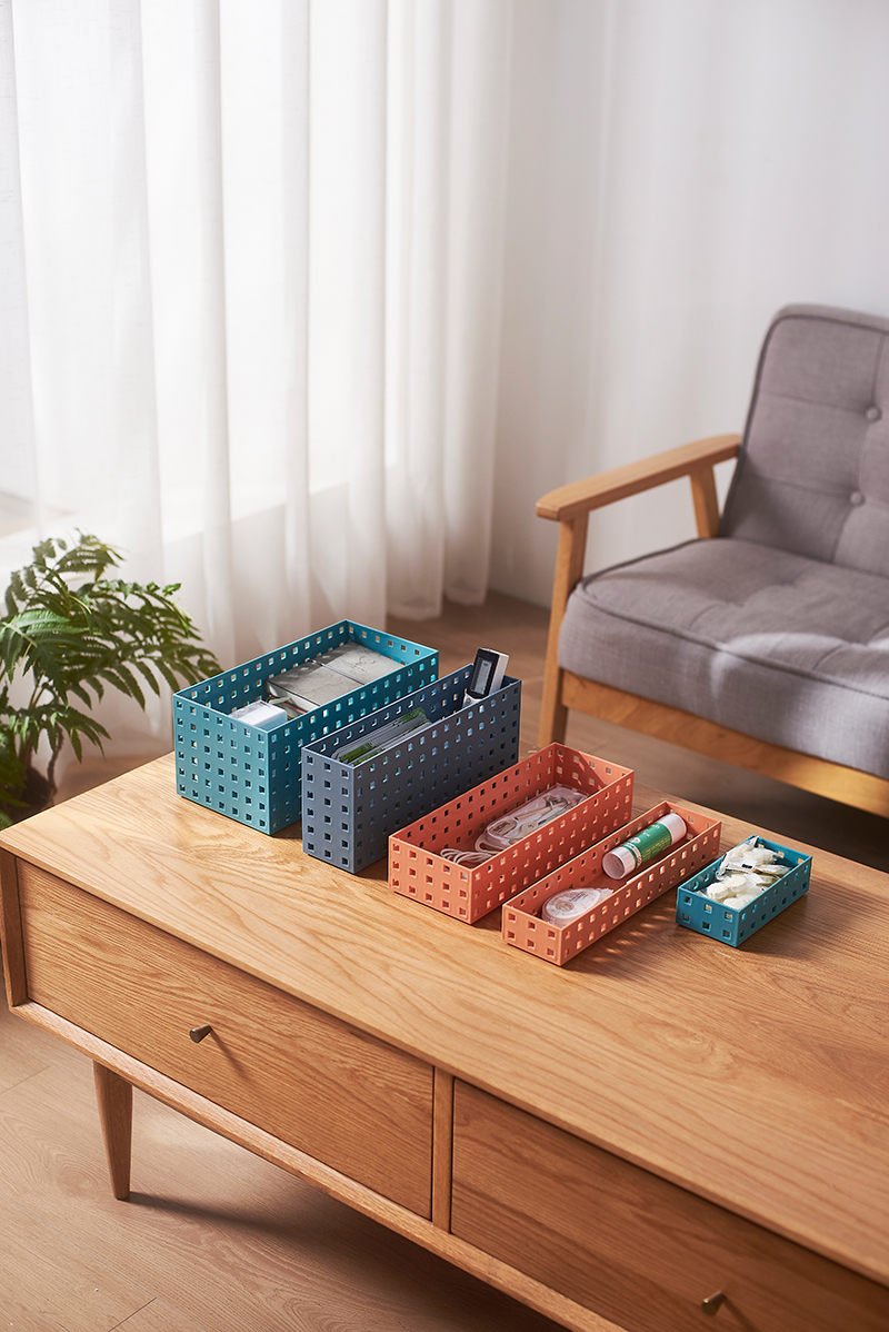 Inicio cocina cesta de almacenamiento de plástico mesa multifuncional almacenamiento de misceláneas blue snack toy storage basket pic 4
