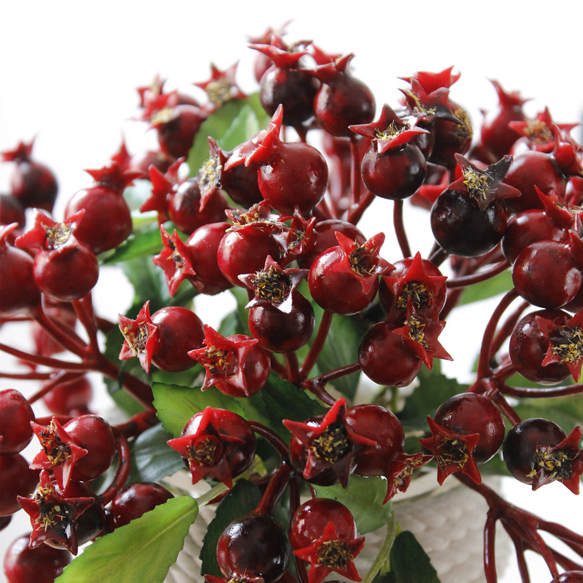 Artificial fruit berries, Christmas fruit, small pomegranate decorative floral accessories, wholesale of artificial flowers, leaves with glue, JWG1254A, small pomegranate berries pic 5