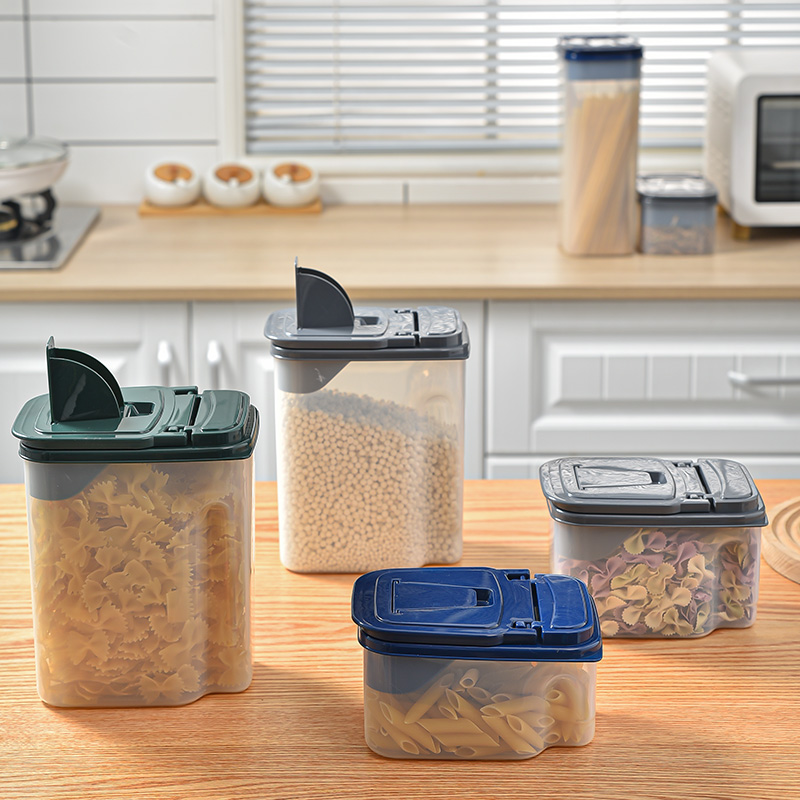 Multigrain tins Clear household airtight tins Kitchen storage boxes Plastic snacks for food nuts dry storage tins thumbnail