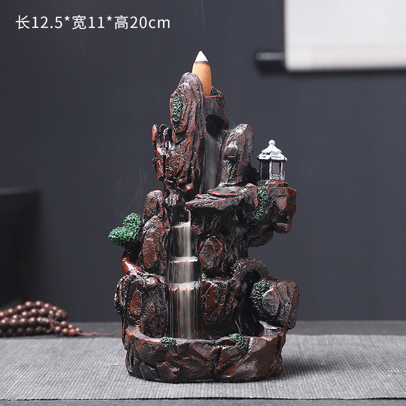 Reverse flow incense burner