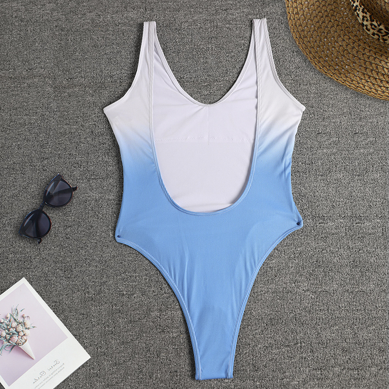 New One-Piece Swimsuit Europe And The United States Sexy Fashion Cross-Border Bikini Amazon 2022 Explosive Swimsuit Female Gradual Color Wear Backless Swimsuit Foreign Trade Wholesale Factory Direct Sales 2022 Bikini details Picture