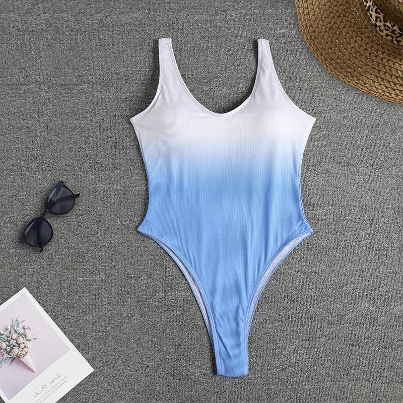 New One-Piece Swimsuit Europe And The United States Sexy Fashion Cross-Border Bikini Amazon 2022 Explosive Swimsuit Female Gradual Color Wear Backless Swimsuit Foreign Trade Wholesale Factory Direct Sales 2022 Bikini