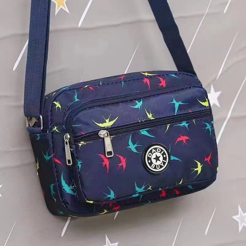 Lightweight Large Capacity Waterproof Nylon For Middle-Aged And Elderly Mother Bag Printed Fabric Purse Casual Single Shoulder Crossbody Bag For Women full figure