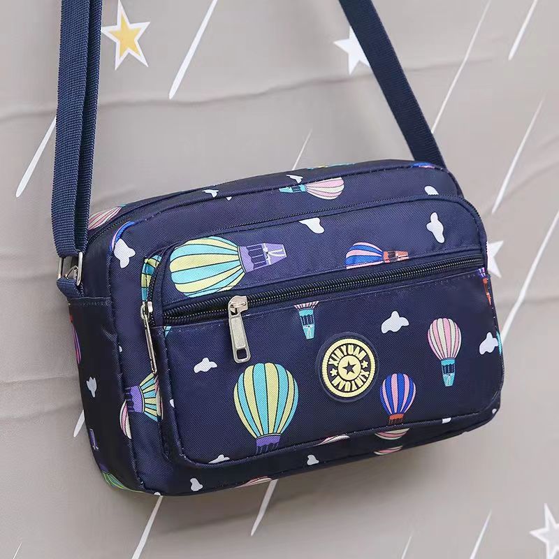 Lightweight Large Capacity Waterproof Nylon For Middle-Aged And Elderly Mother Bag Printed Fabric Purse Casual Single Shoulder Crossbody Bag For Women Specification drawing