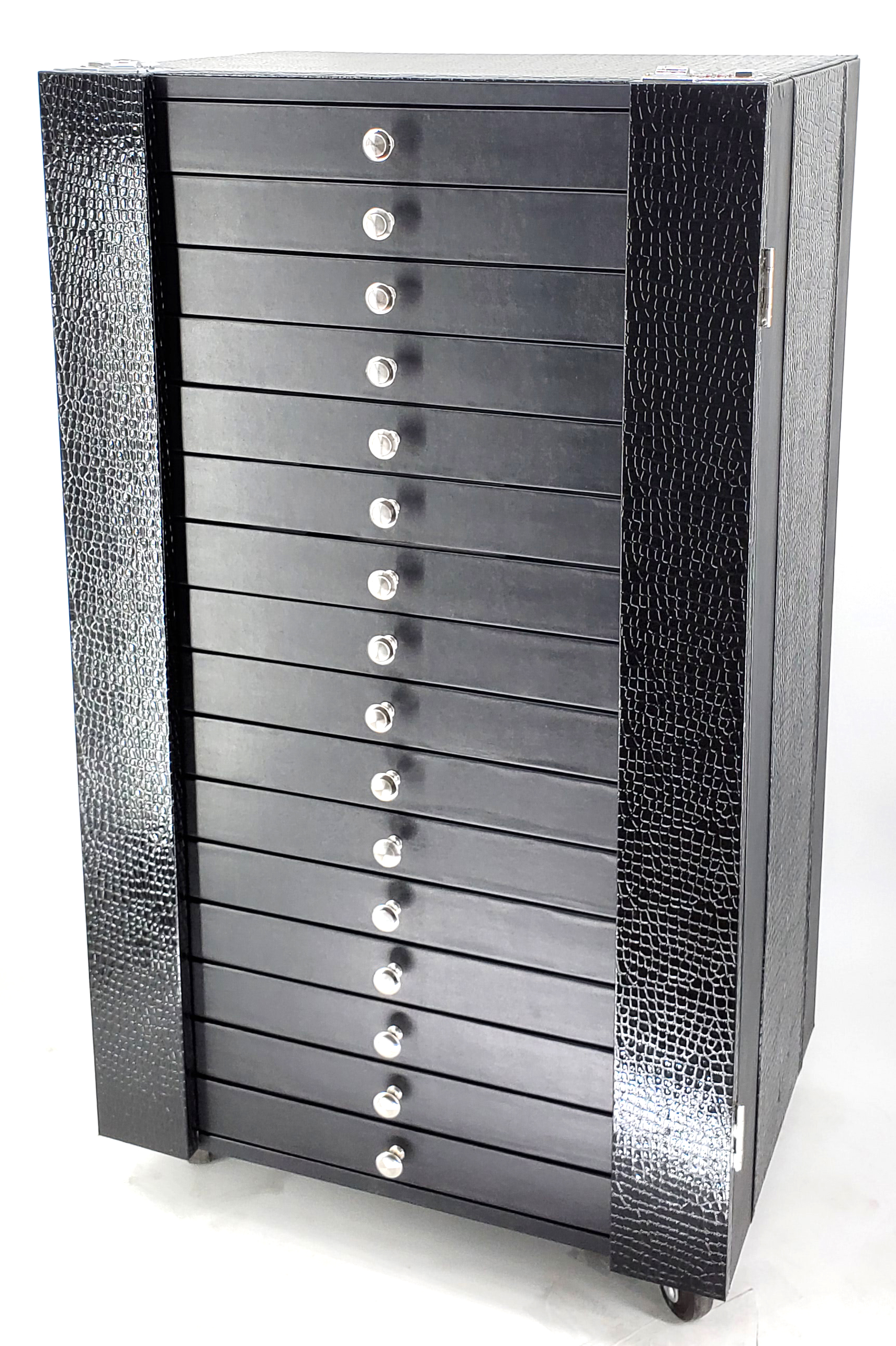 D106带密码锁皮质眼镜展示陈列柜太阳镜234副光学镜288副眼镜展示柜详情2