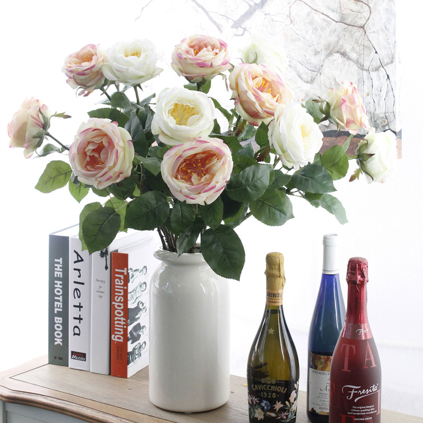 New real object shooting simulation flower single-head Royal British rose artificial flower wholesale in Yiwu high-end single-stem flower AF1099 Royal British rose pic 6