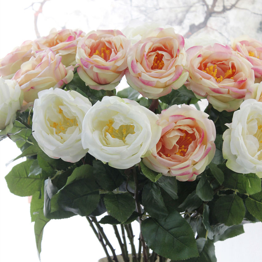New real object shooting simulation flower single-head Royal British rose artificial flower wholesale in Yiwu high-end single-stem flower AF1099 Royal British rose pic 4