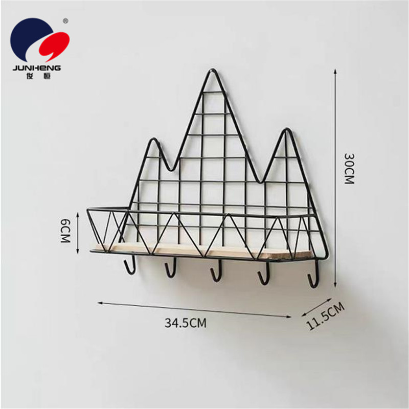 Nordic ironwork door creative shelving, cloud clothes wall-mounted, storage, wall entrance decoration, key hook Item Picture
