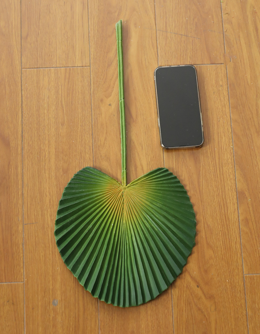 Artificial plant PU turtle-back leaf artificial flower spring rain leaf flower arrangement soft rubber plant accessory material sunflower fan leaf material design decoration HC31344 pic 3