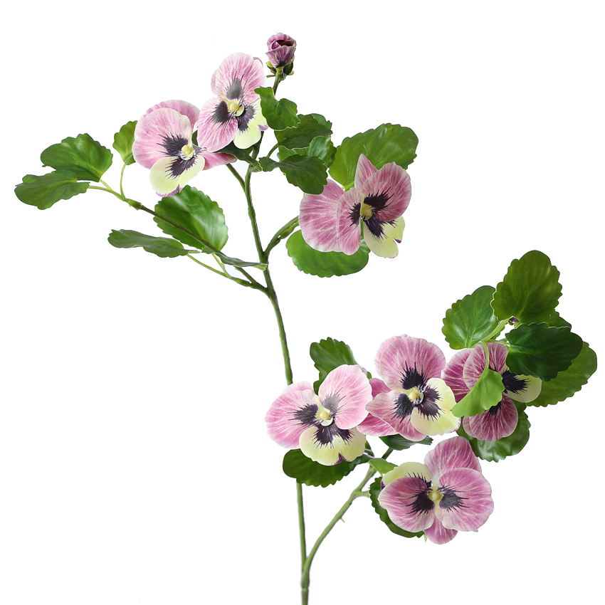 Artificial flower 3D adhesive tape pansy artificial flower long branch countertop flower home decoration model room arrangement Cat face flower PG8093 Pansy pic 5