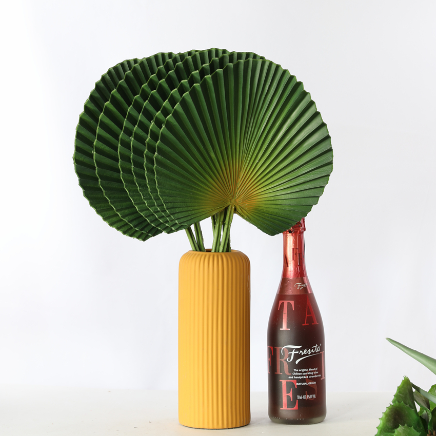 Artificial plant PU turtle-back leaf artificial flower spring rain leaf flower arrangement soft rubber plant accessory material sunflower fan leaf material design decoration HC31344 pic 1