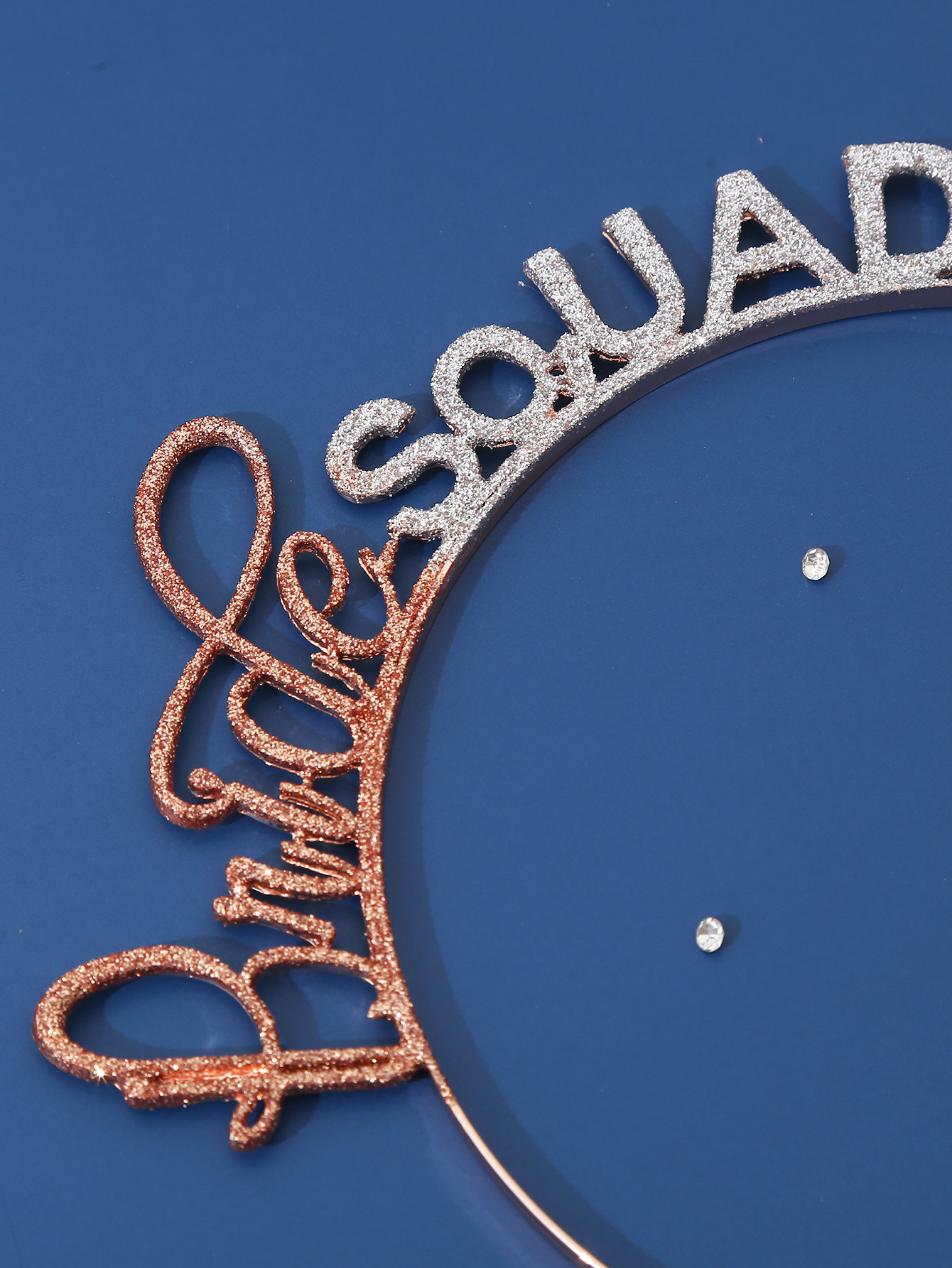 Bride Squad Zinc Alloy Glitter Gold Onion Powder English Letters Bridal Band Wedding Party Hair Accessories details Picture