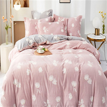 True Love Home Winter Milk Fleece Bed four piece Set Double sided coral fleece flannel bed with extra fleece sheets