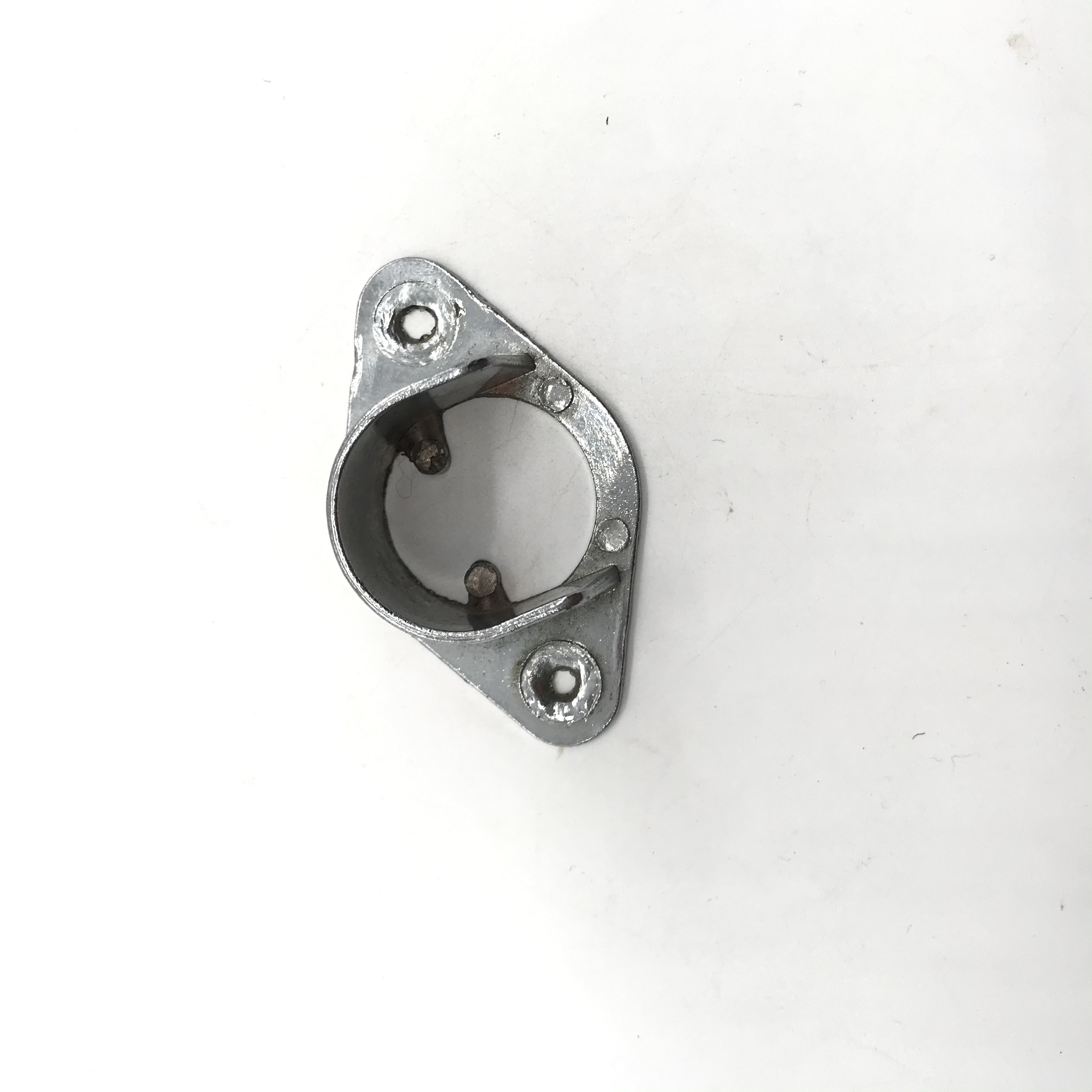 Stainless steel thickened height flange seat open flange rod seat shower curtain rod towel rod round tube holder