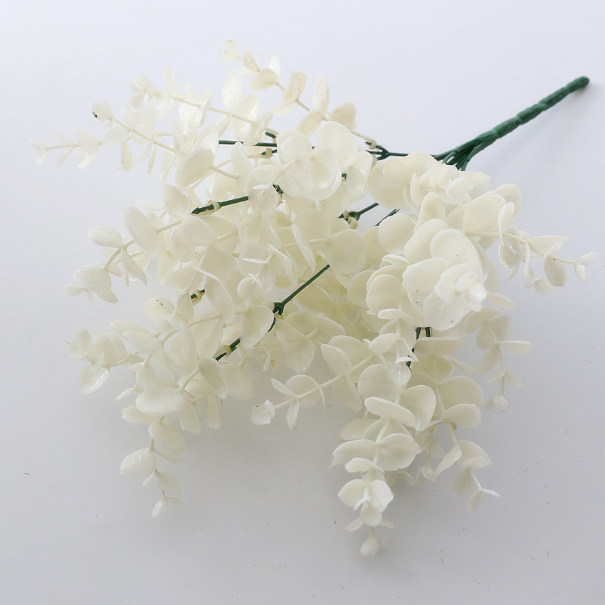 仿真花塑胶尤加利小支7叉金钱叶 家居装饰场景布置婚庆商场布置 HT1929详情5