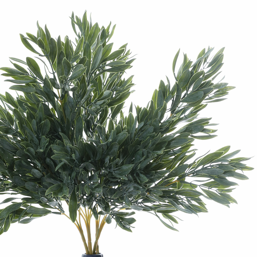 Artificial plant soft rubber olive leaf artificial flower green leaf prop home decoration wedding arrangement tree planting powder soft leaf JM2130 pic 2