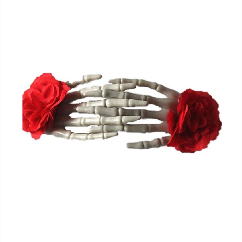 Halloween decorations Haunted house Backroom bar props Halloween party scary decorations with floral skull claw skeleton head buckle thumbnail