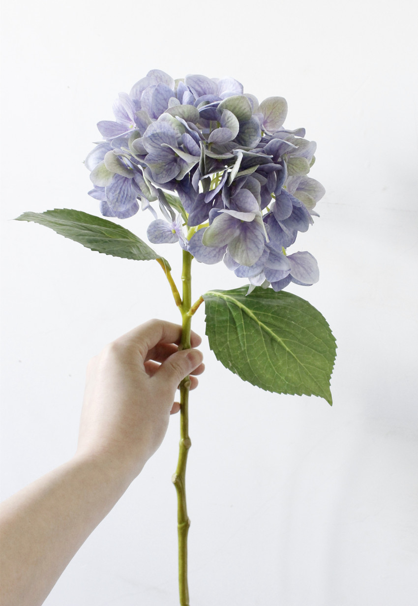New 3D color hydrangea artificial flower, mid-to-high-end artificial flower, wedding hydrangea flower arrangement, home decoration, 3-leaf silk flower L1700 pic 5