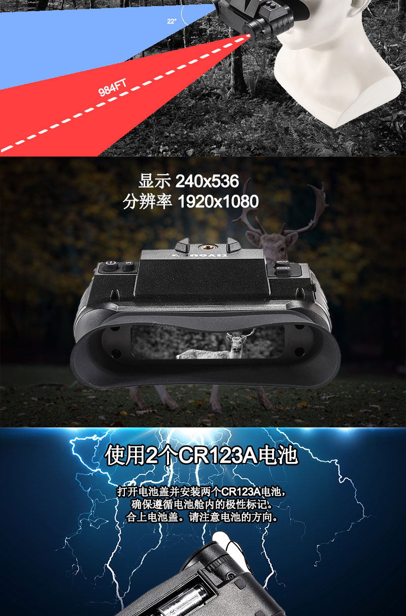 ZIYOUHU NVG-G1 多功能迷你型数码新款头戴式红外夜视仪夜间高清详情4