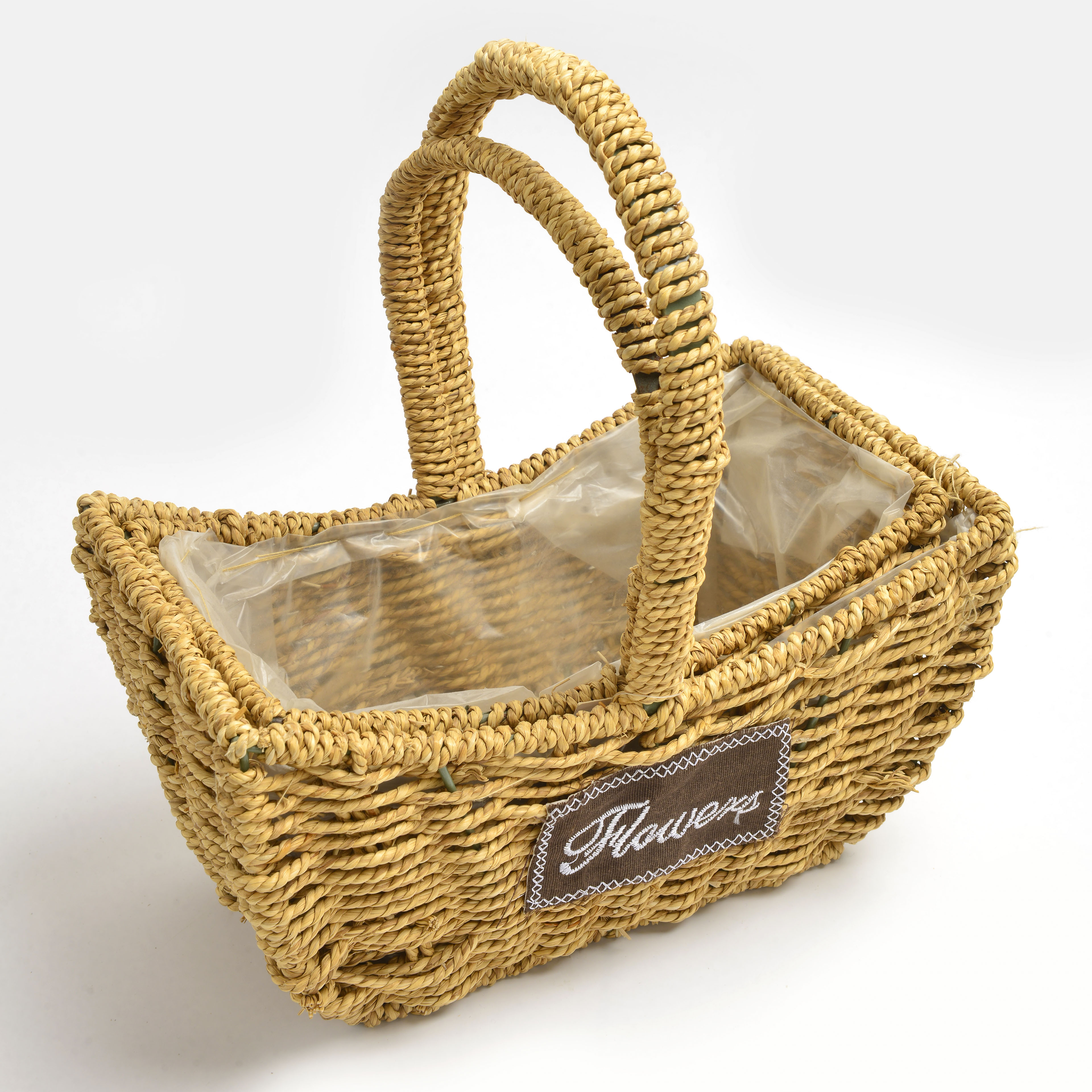 2022 new special-shaped bamboo woven floral basket with lettering thumbnail