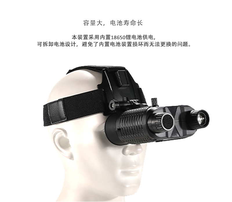 ZIYOUHU NV8160 all-black high-definition infrared night vision device, wearing a single soldier helmet for night photography pic 8