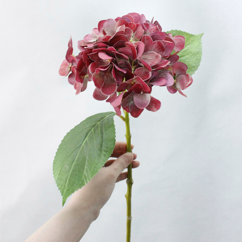 New 3D color hydrangea artificial flower, mid-to-high-end artificial flower, wedding hydrangea flower arrangement, home decoration, 3-leaf silk flower L1700 pic 8