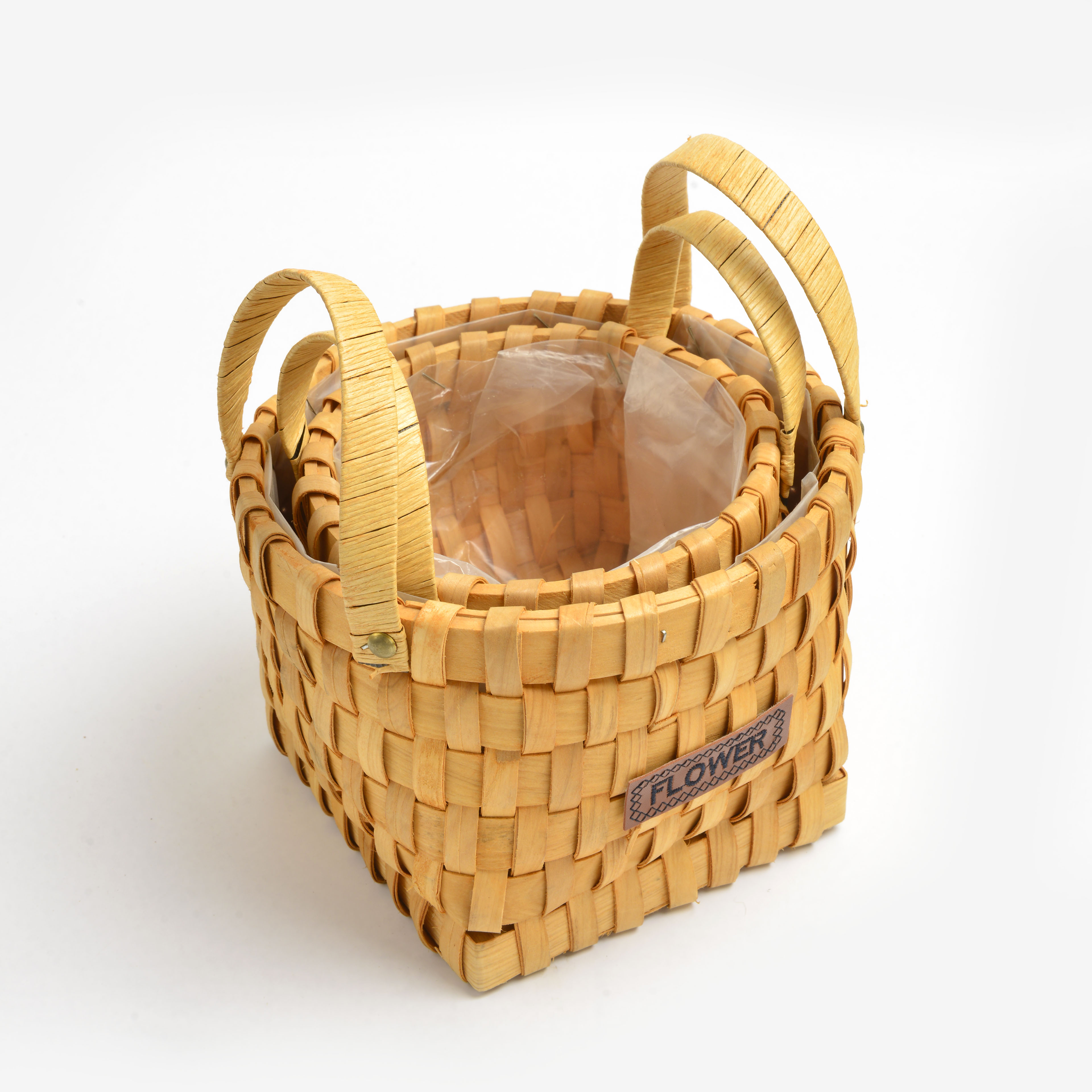2022 new bamboo woven with alphabet basket square thumbnail